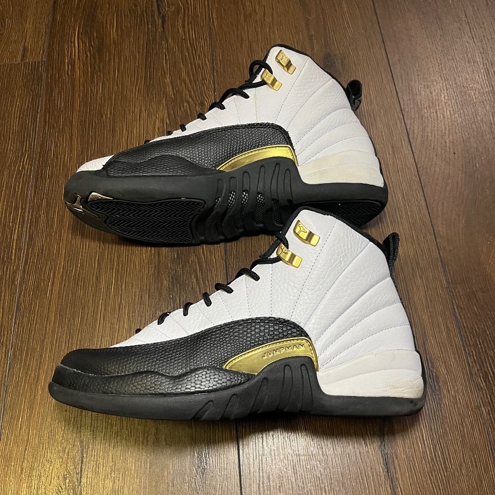 Air Jordan 12 Retro “Royalty” ✨ White/Gold/Black • GS • Clean!